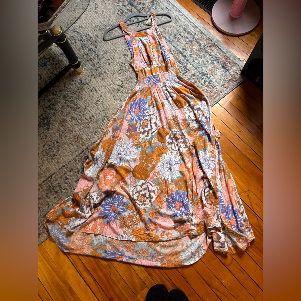 Boho Long halter neck maxi dress size XS